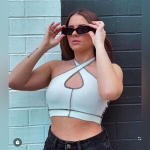 Criss Cross Halter Crop Top